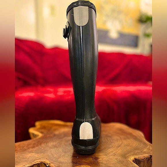 Black Vintage Wellies Hunter Rain Boots - Picture 8 of 15